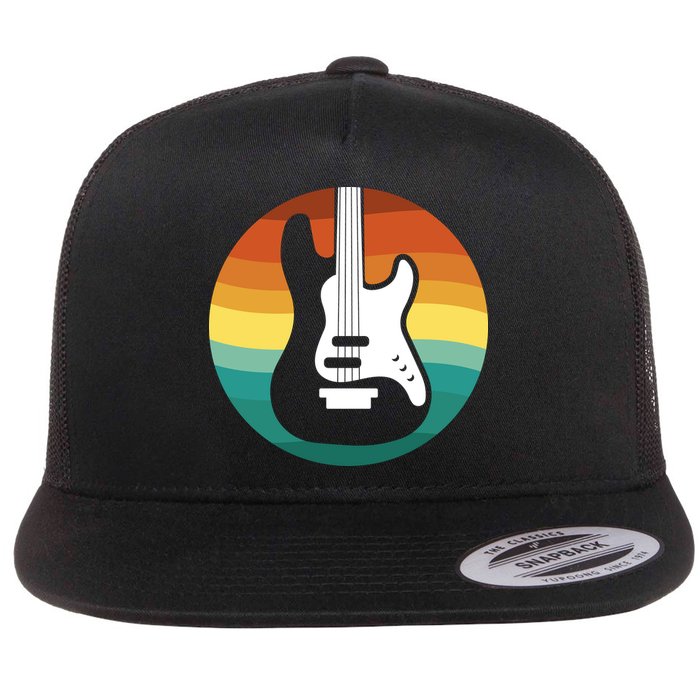 Electric Guitar Retro Sunset Flatbill Hat
