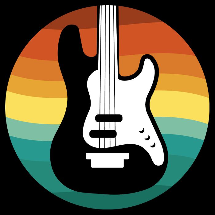 Electric Guitar Retro Sunset Flatbill Hat