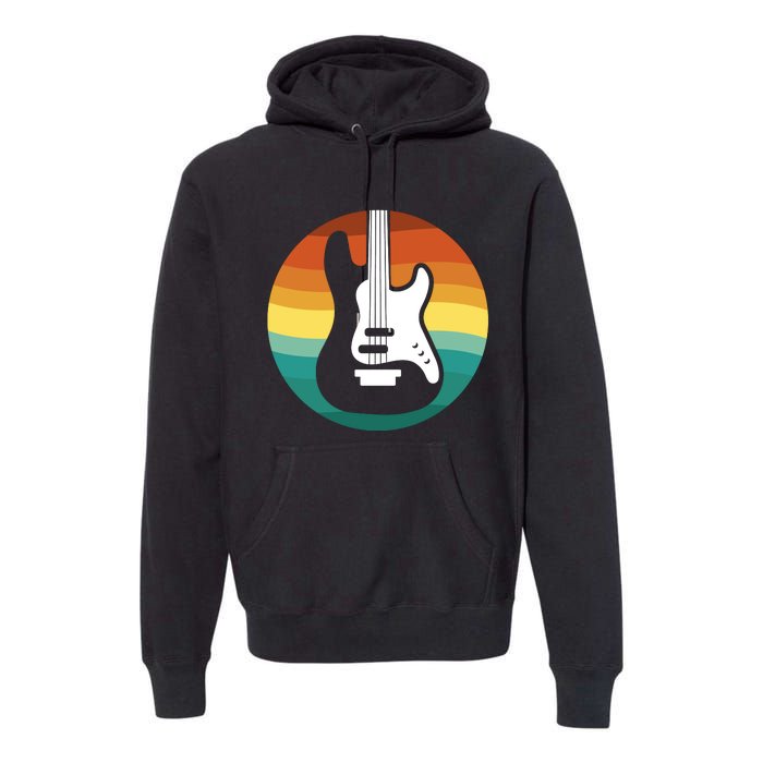 Electric Guitar Retro Sunset Premium Hoodie