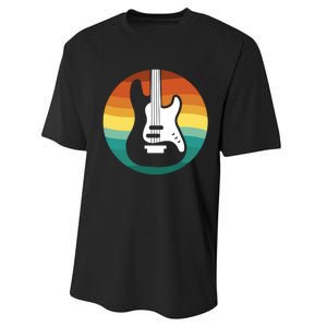 Electric Guitar Retro Sunset Performance Sprint T-Shirt