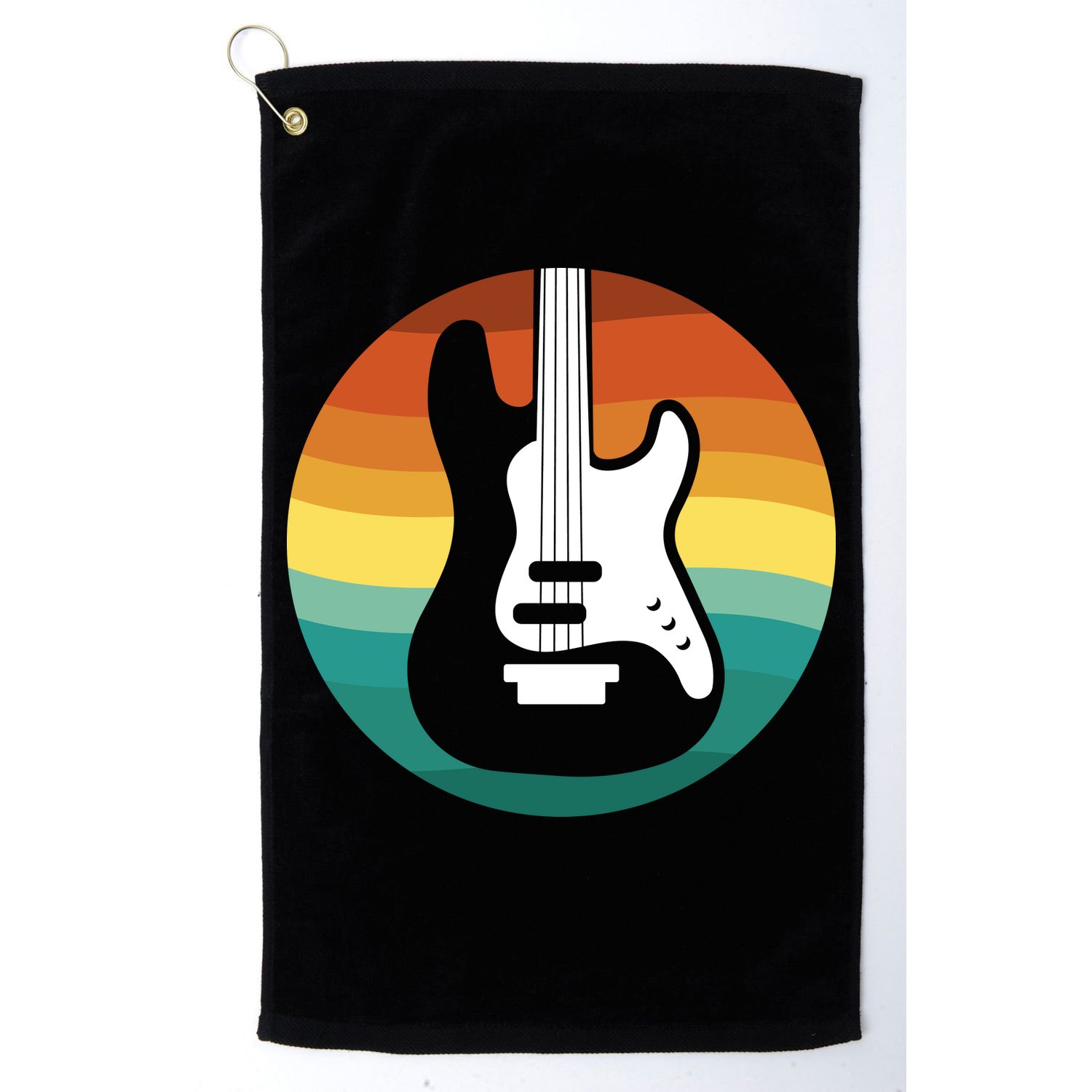 Electric Guitar Retro Sunset Golf Towel
