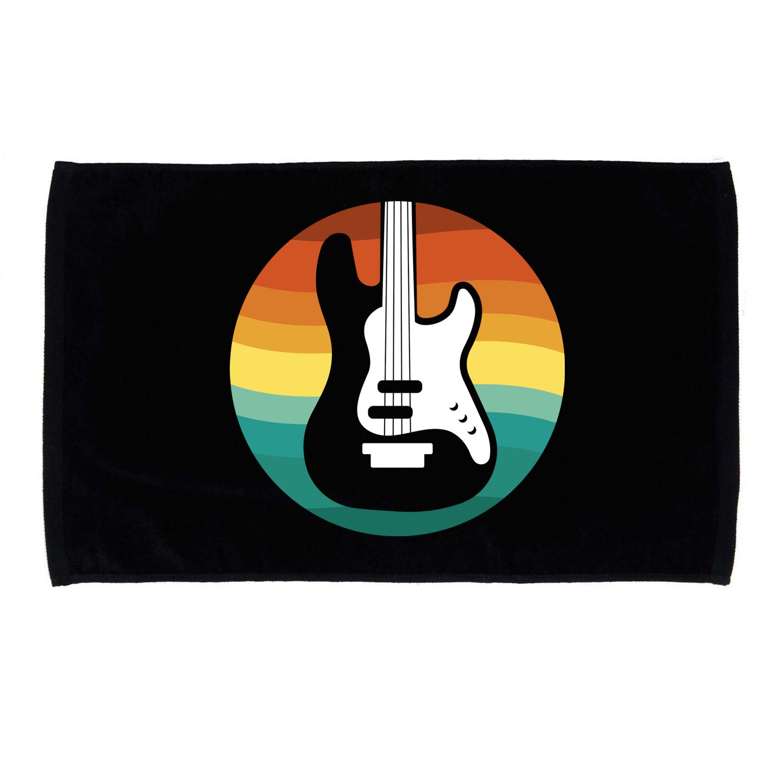 Electric Guitar Retro Sunset Microfiber Hand Towel