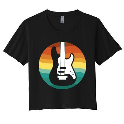 Electric Guitar Retro Sunset Women's Crop Top Tee