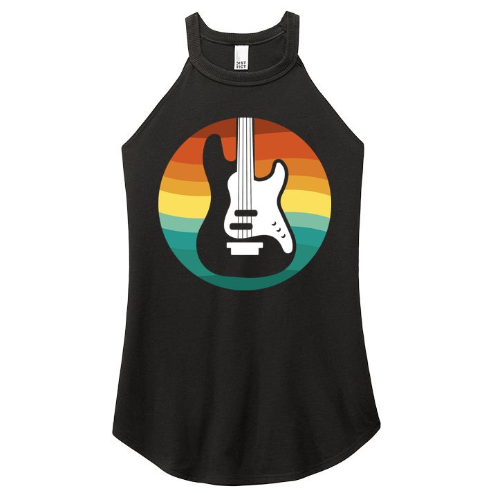 Electric Guitar Retro Sunset Women's Perfect Tri Rocker Tank