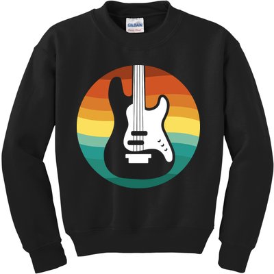 Electric Guitar Retro Sunset Kids Sweatshirt