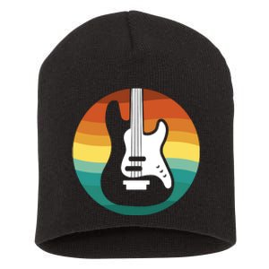 Electric Guitar Retro Sunset Short Acrylic Beanie