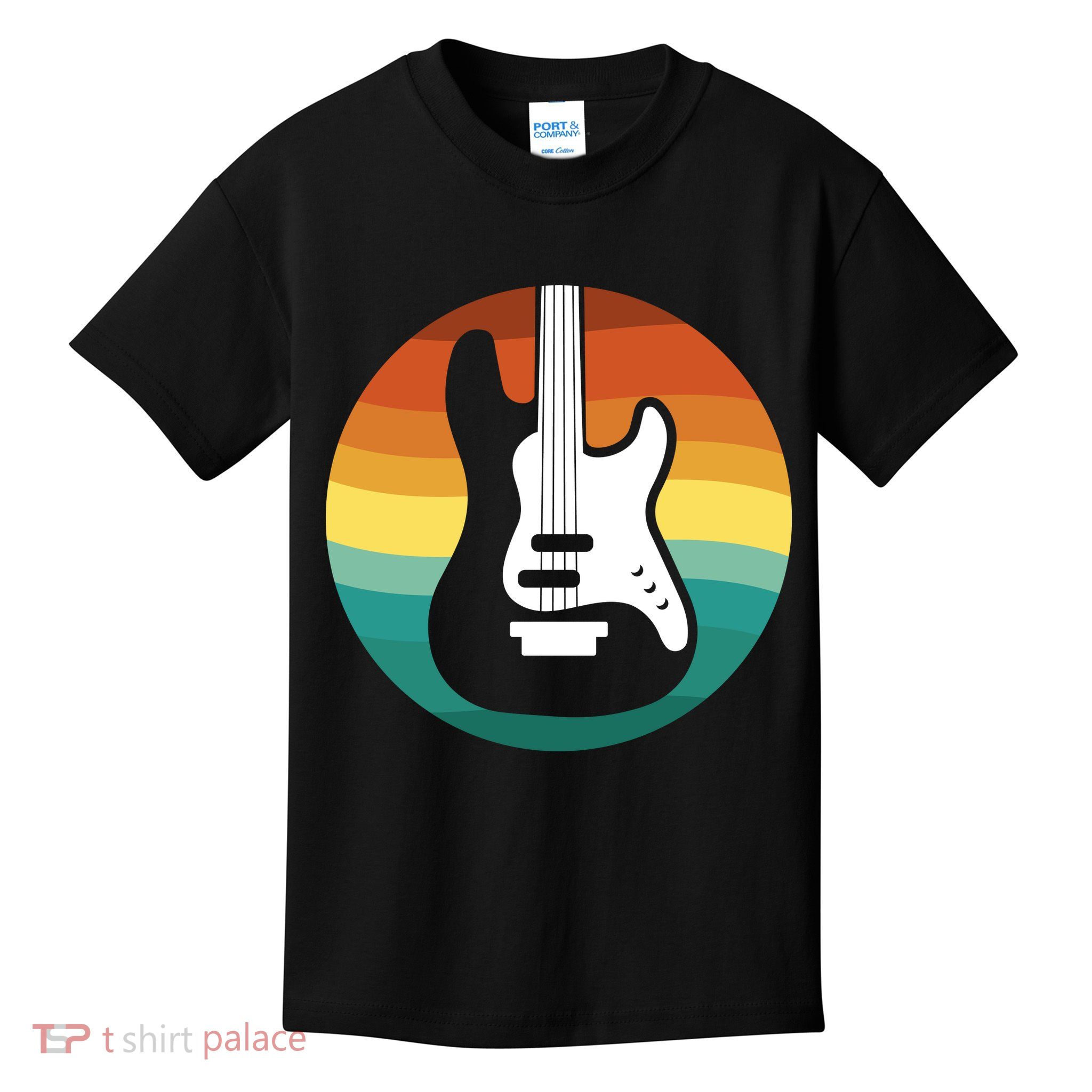 Electric Guitar Retro Sunset Kids T-Shirt