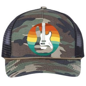 Electric Guitar Retro Sunset Retro Rope Trucker Hat Cap