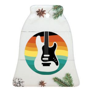 Electric Guitar Retro Sunset Ceramic Bell Ornament