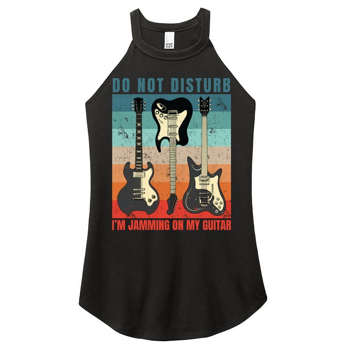 Electric Guitars Retro Sunset Women's Perfect Tri Rocker Tank