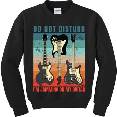 Electric Guitars Retro Sunset Kids Sweatshirt
