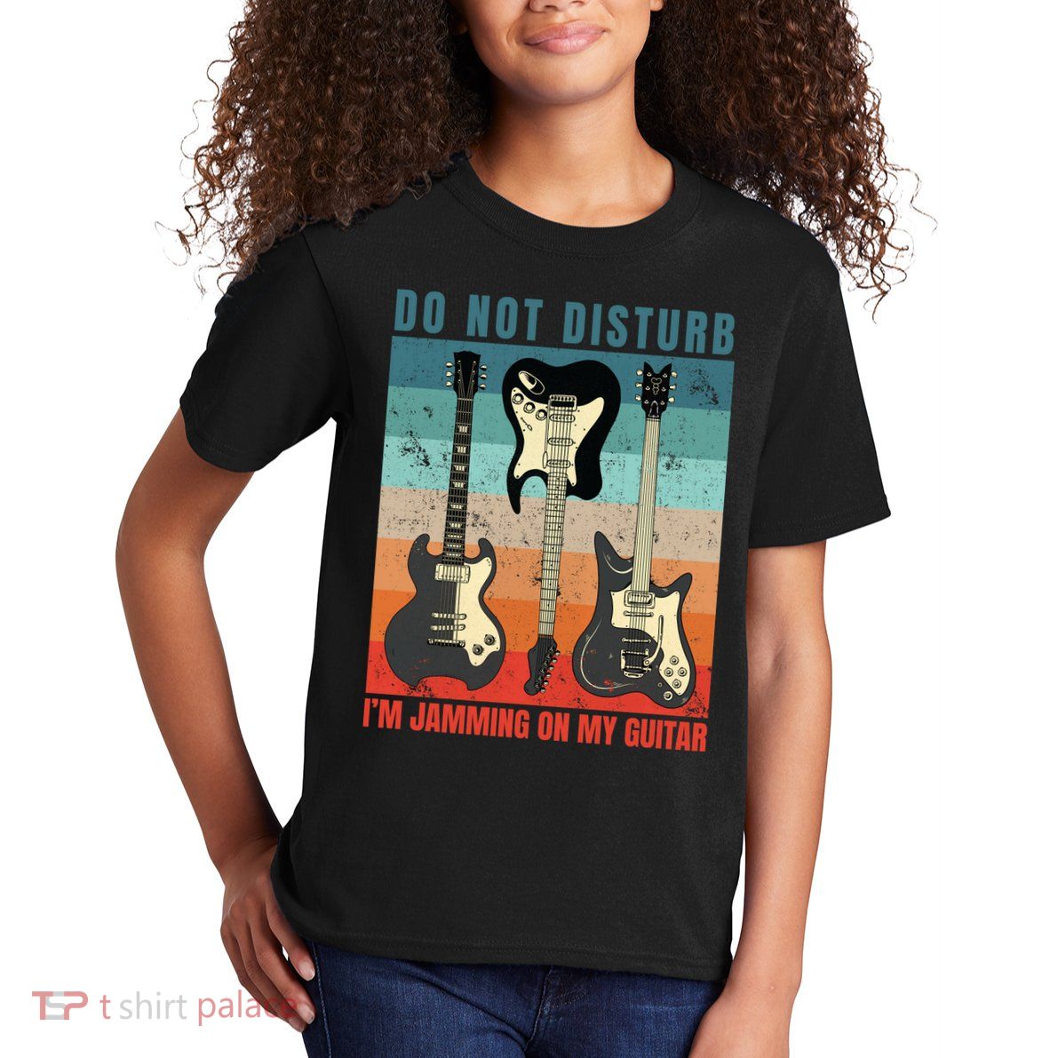 Electric Guitars Retro Sunset Kids T-Shirt