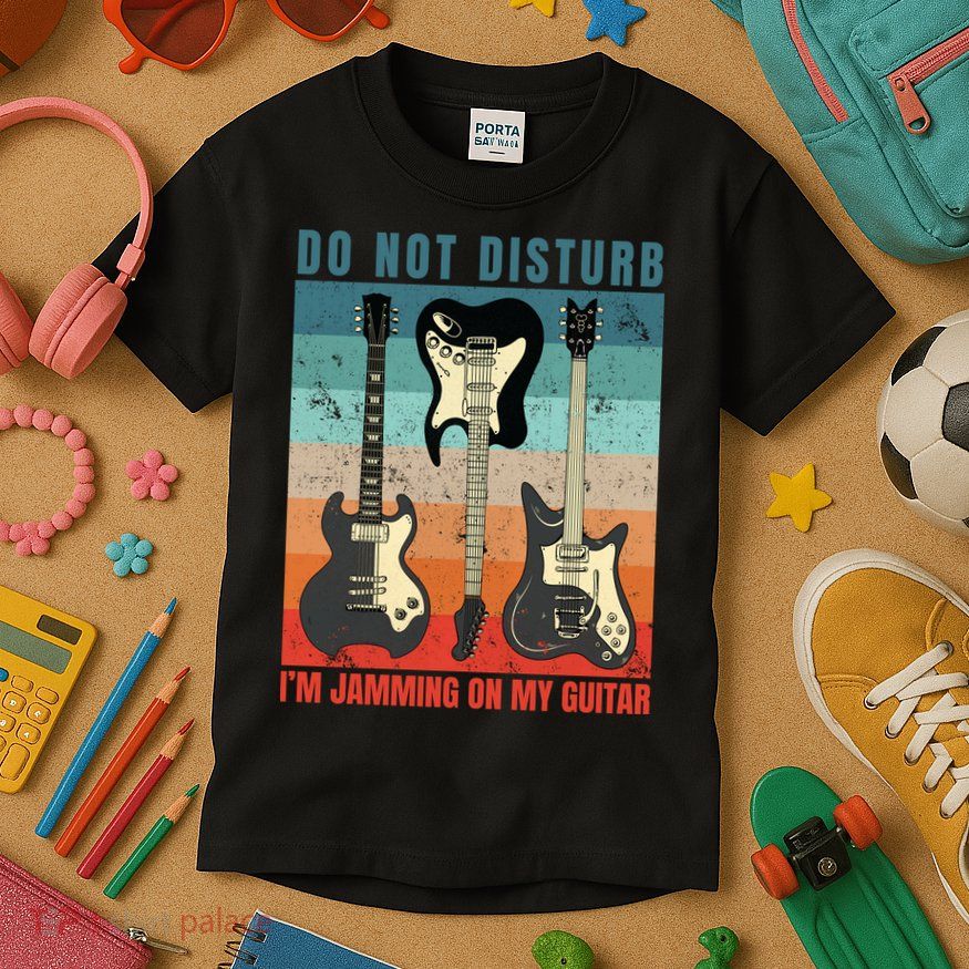 Electric Guitars Retro Sunset Kids T-Shirt