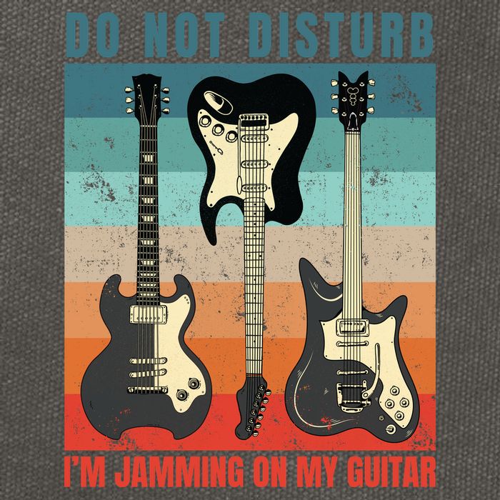 Electric Guitars Retro Sunset Cotton Canvas Backpack