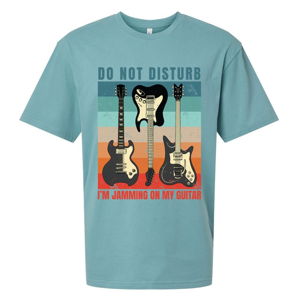 Electric Guitars Retro Sunset Sueded Cloud Jersey T-Shirt