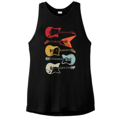 Electric Guitar Retro Acoustic Guitarist Vintage Ladies PosiCharge Tri-Blend Wicking Tank