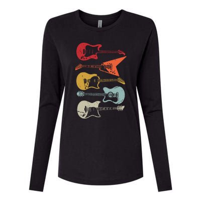 Electric Guitar Retro Acoustic Guitarist Vintage Womens Cotton Relaxed Long Sleeve T-Shirt