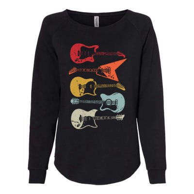 Electric Guitar Retro Acoustic Guitarist Vintage Womens California Wash Sweatshirt