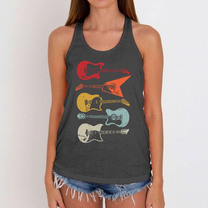 Electric Guitar Retro Acoustic Guitarist Vintage Women's Knotted Racerback Tank