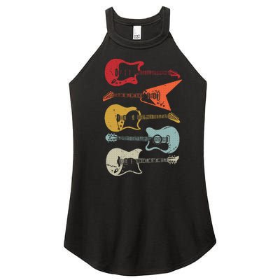 Electric Guitar Retro Acoustic Guitarist Vintage Women's Perfect Tri Rocker Tank