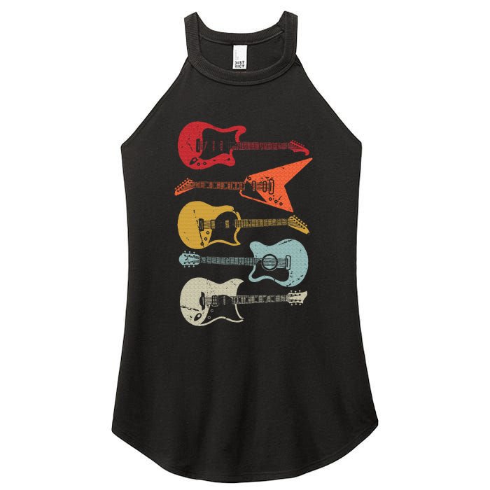 Electric Guitar Retro Acoustic Guitarist Vintage Women's Perfect Tri Rocker Tank