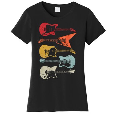 Electric Guitar Retro Acoustic Guitarist Vintage Women's T-Shirt