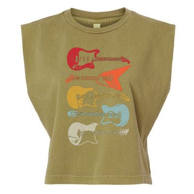 Electric Guitar Retro Acoustic Guitarist Vintage Garment-Dyed Women's Muscle Tee