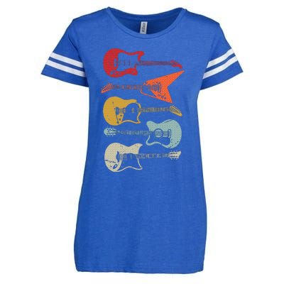 Electric Guitar Retro Acoustic Guitarist Vintage Enza Ladies Jersey Football T-Shirt