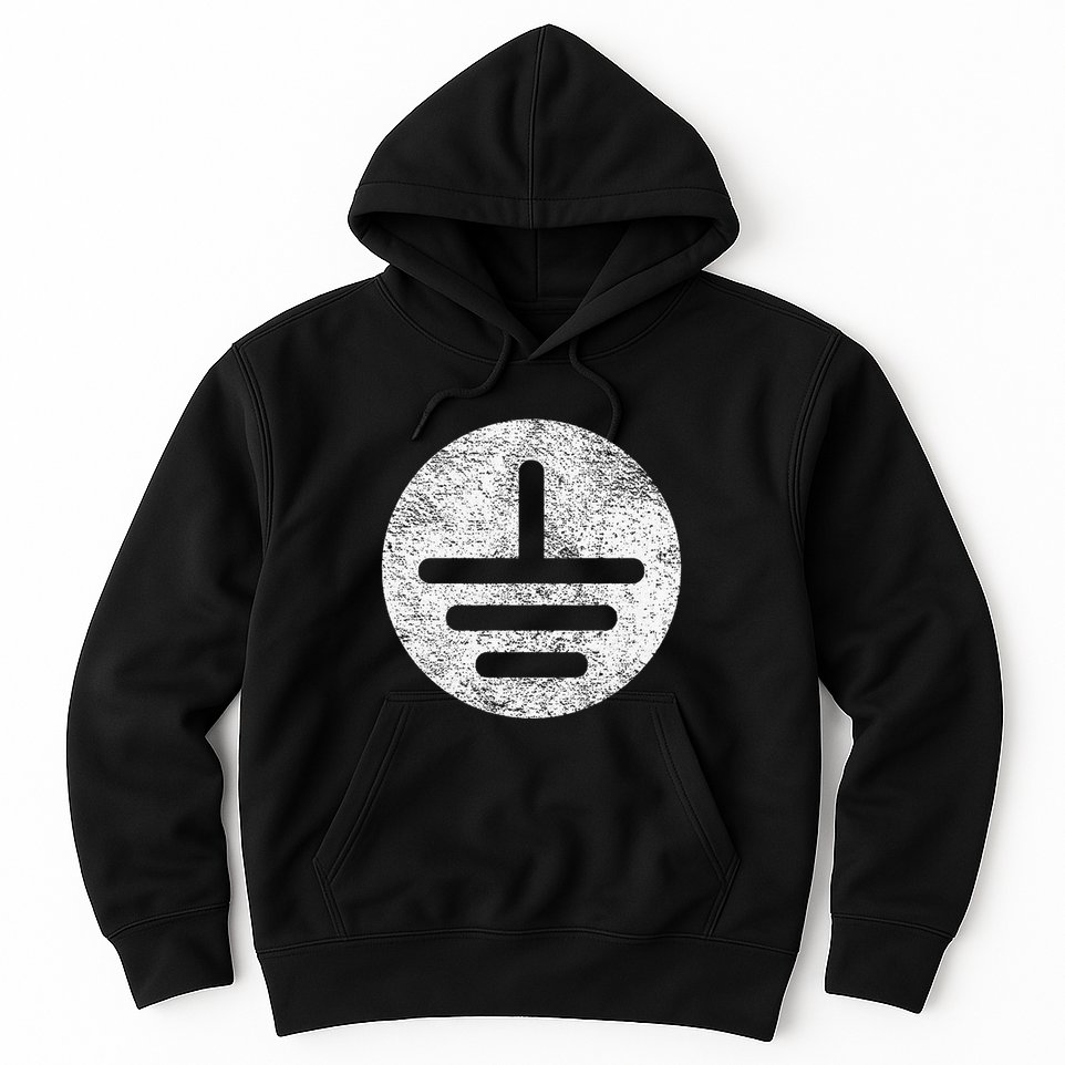 Electrical Ground Symbol Stay Grounded Electric Tech Hoodie