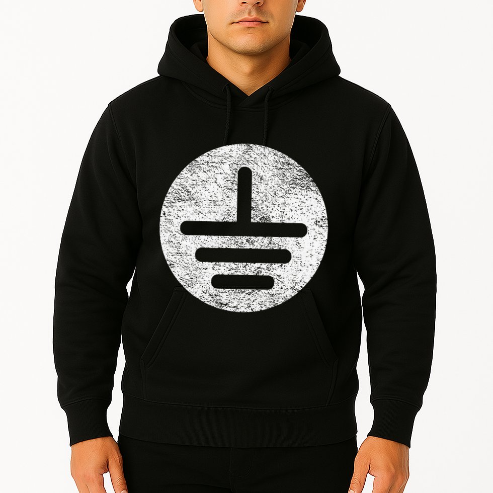 Electrical Ground Symbol Stay Grounded Electric Tech Hoodie