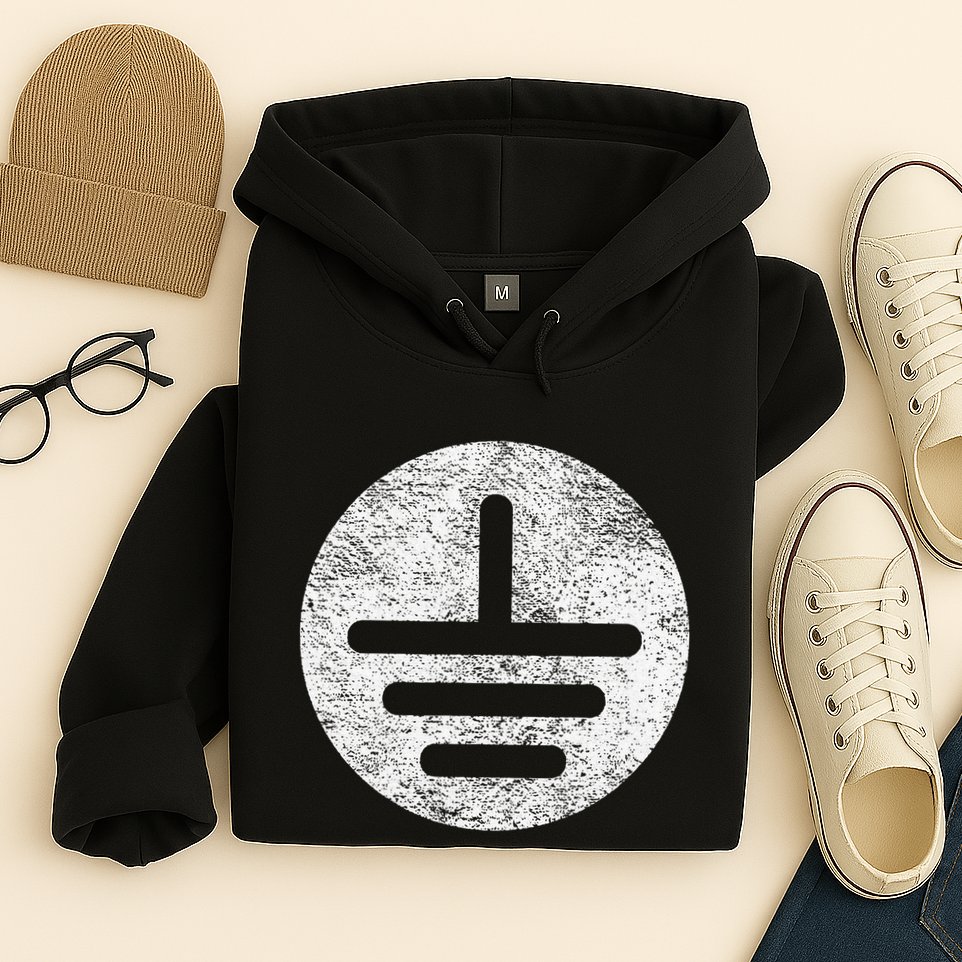 Electrical Ground Symbol Stay Grounded Electric Tech Hoodie