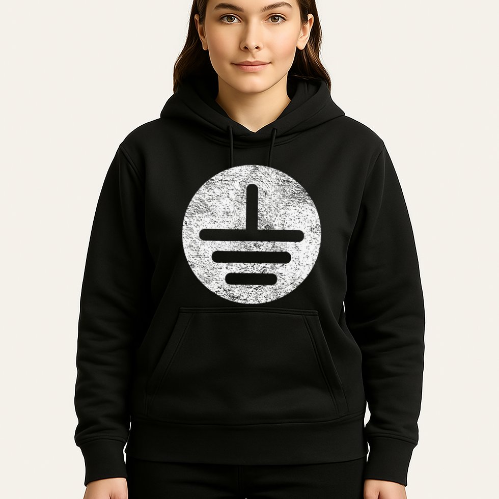 Electrical Ground Symbol Stay Grounded Electric Tech Hoodie