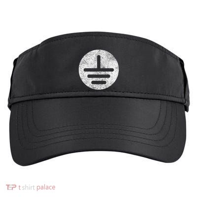 Electrical Ground Symbol Stay Grounded Electric Tech Adult Drive Performance Visor