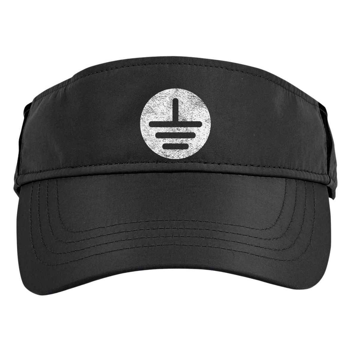 Electrical Ground Symbol Stay Grounded Electric Tech Adult Drive Performance Visor