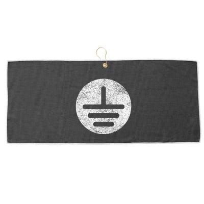 Electrical Ground Symbol Stay Grounded Electric Tech Large Microfiber Waffle Golf Towel