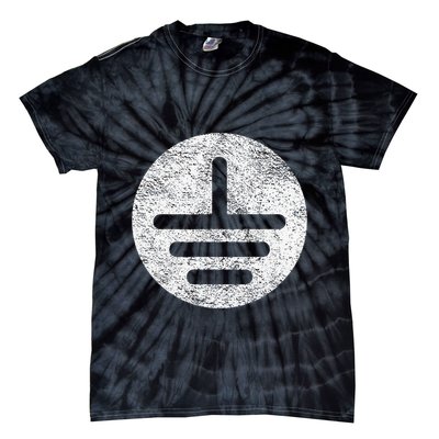 Electrical Ground Symbol Stay Grounded Electric Tech Tie-Dye T-Shirt