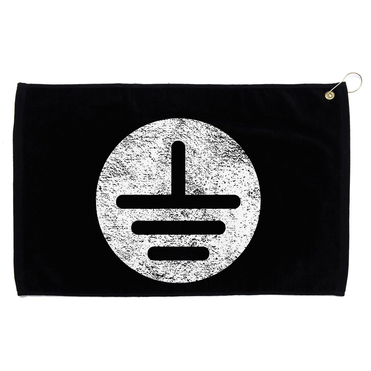 Electrical Ground Symbol Stay Grounded Electric Tech Grommeted Golf Towel