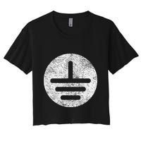 Electrical Ground Symbol Stay Grounded Electric Tech Women's Crop Top Tee
