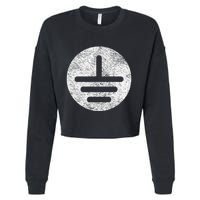 Electrical Ground Symbol Stay Grounded Electric Tech Cropped Pullover Crew