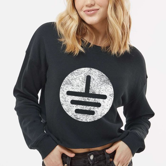 Electrical Ground Symbol Stay Grounded Electric Tech Cropped Pullover Crew