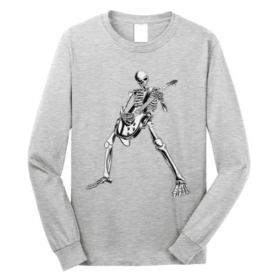 Eagerlys Guitar Skull Skeleton Playing Guitar Long Sleeve Shirt