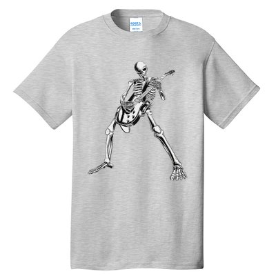 Eagerlys Guitar Skull Skeleton Playing Guitar Tall T-Shirt