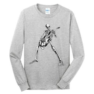 Eagerlys Guitar Skull Skeleton Playing Guitar Tall Long Sleeve T-Shirt