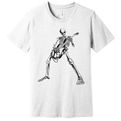 Eagerlys Guitar Skull Skeleton Playing Guitar Premium T-Shirt