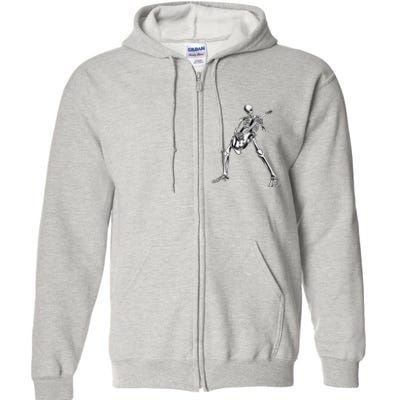 Eagerlys Guitar Skull Skeleton Playing Guitar Full Zip Hoodie