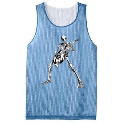 Eagerlys Guitar Skull Skeleton Playing Guitar Mesh Reversible Basketball Jersey Tank