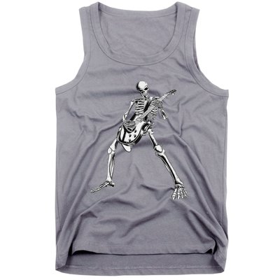 Eagerlys Guitar Skull Skeleton Playing Guitar Tank Top