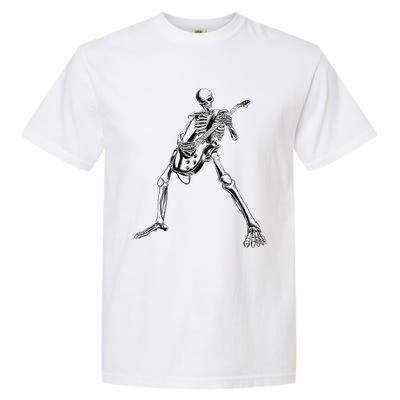 Eagerlys Guitar Skull Skeleton Playing Guitar Garment-Dyed Heavyweight T-Shirt