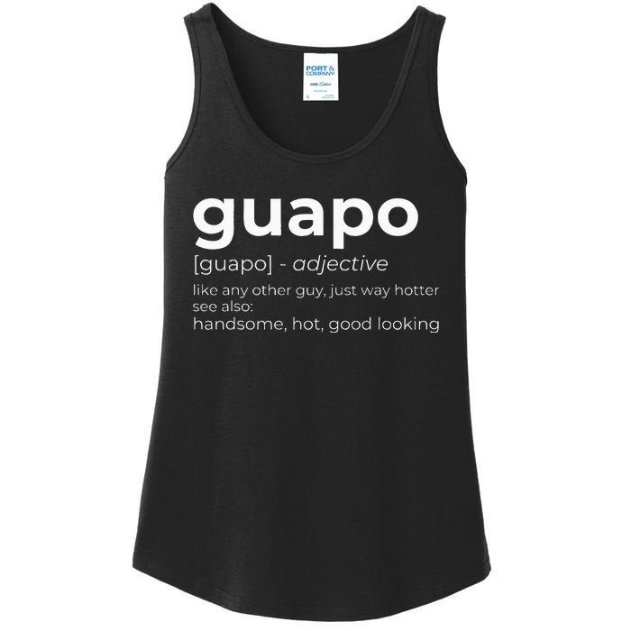 El Guapo Spanish Speakers Text Design Spanish Guapo Ladies Essential Tank