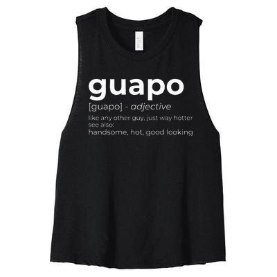 El Guapo Spanish Speakers Text Design Spanish Guapo Women's Racerback Cropped Tank